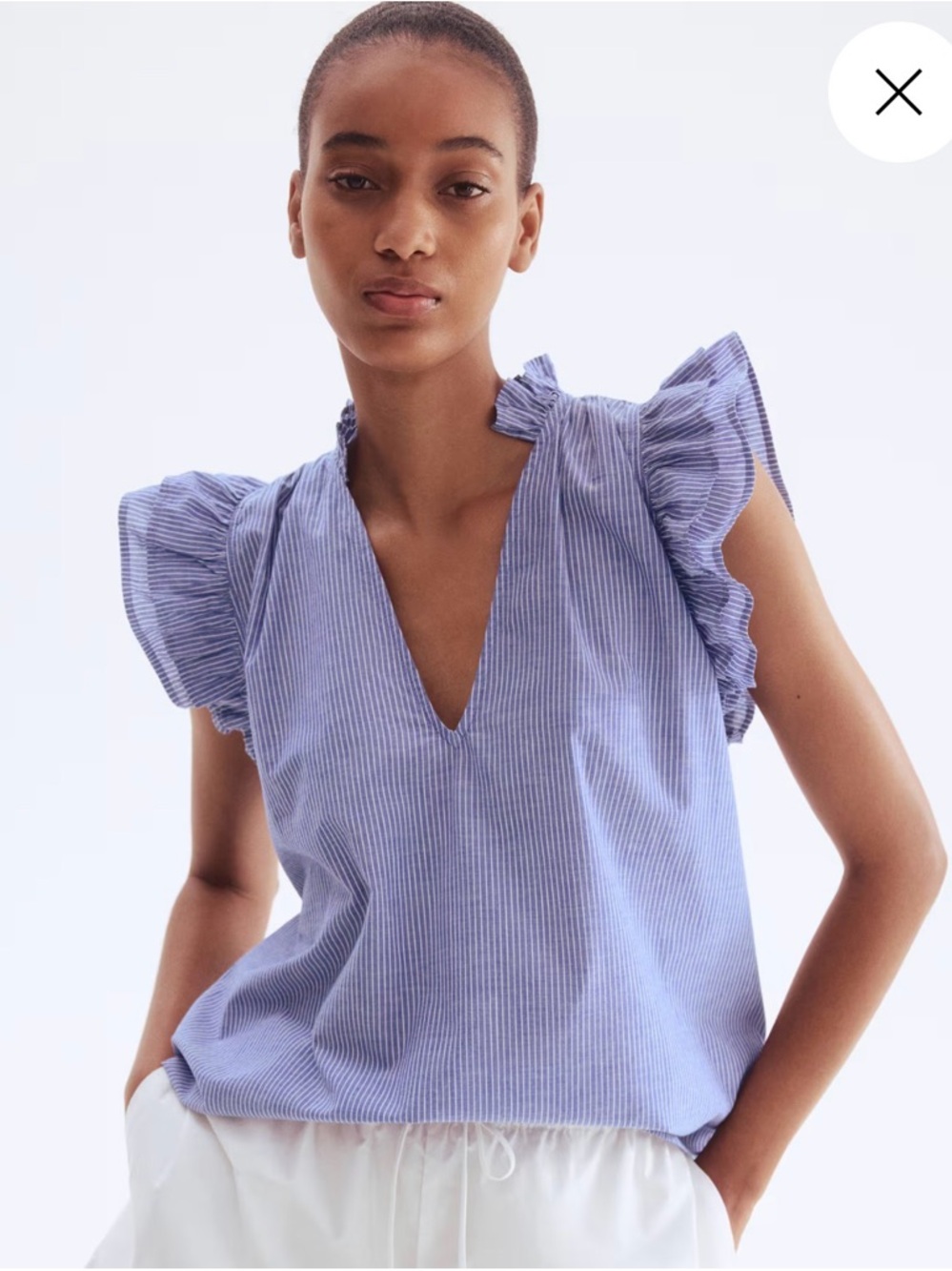 H&M Ruffle Trimmed Blouse XL